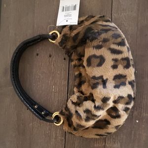 Kate Spade Small Marina Faux Fur Leopard Print Bag NWT VINTAGE
